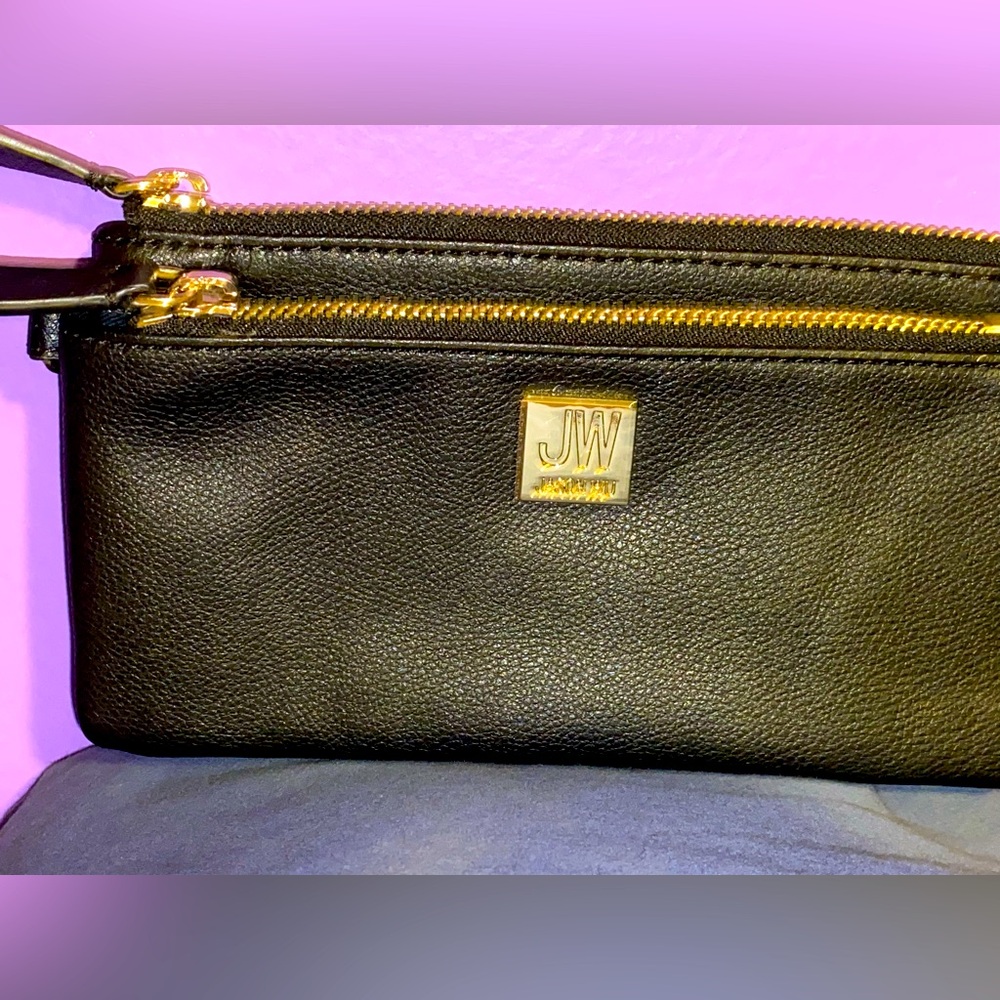 Black JW Peppin Clutch with Gold Accents (wristlet)